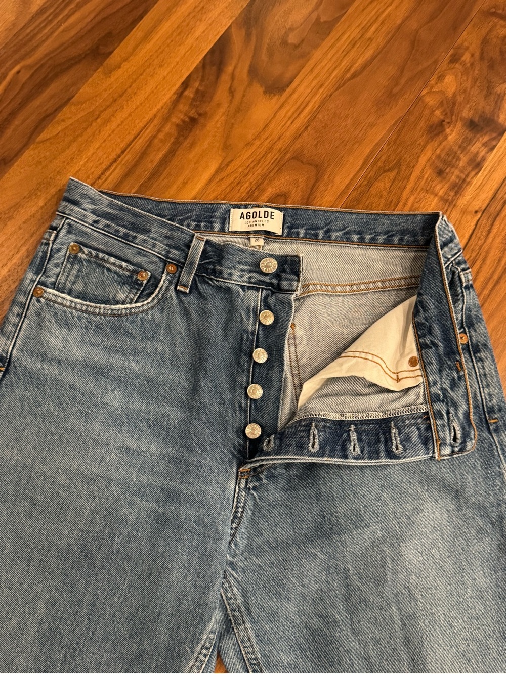 AGOLDE High Rise 90s Straight Leg Jeans Size 28 - Picture 3 of 6